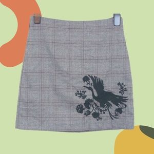 Embroidered Plaid Mini